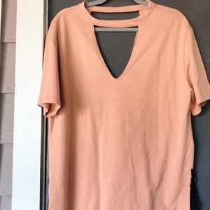 orangey tan t-shirt dress